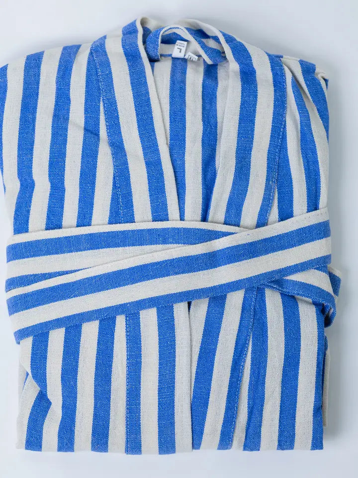 Naomi Blue Striped Bathrobe