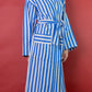 Naomi Blue Striped Bathrobe
