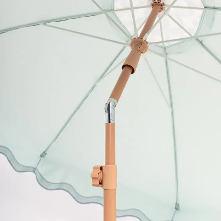 Scalloped Aquamarine Beach Umbrella