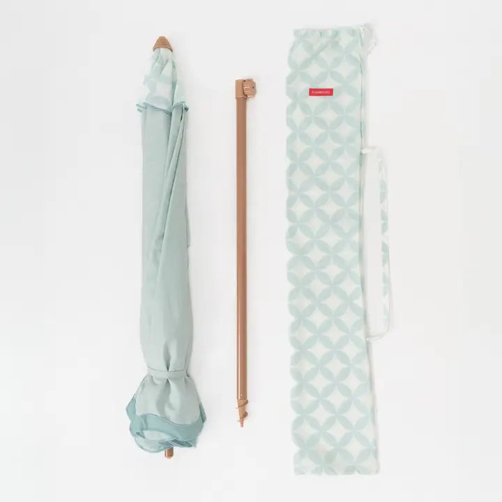 Scalloped Aquamarine Beach Umbrella