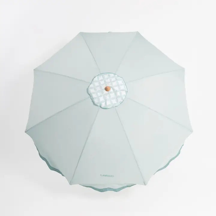 Scalloped Aquamarine Beach Umbrella